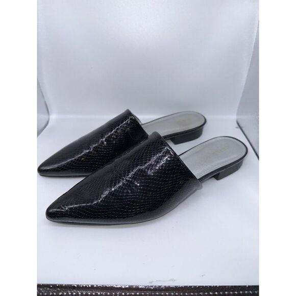 ARider Girl | Black Snake-Embossed Mina Mule - Size 9 - Picture 3 of 14